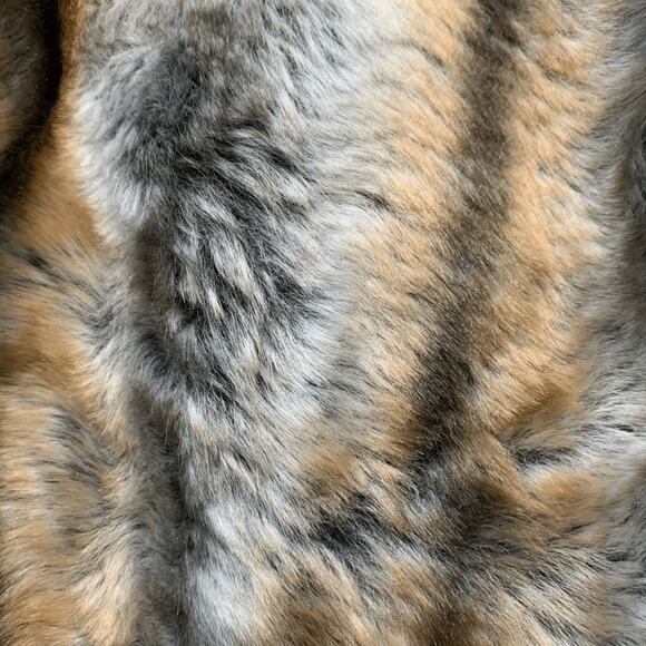 Vintage Y2K Alberto Makali Faux Fur Vest Tan Gray Cropped Tie Front Studded Boho - Picture 10 of 11